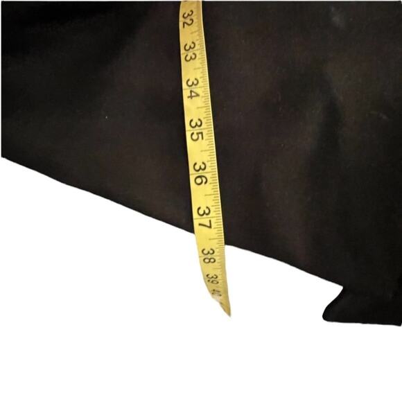 Ann Klein black long sleeve drape collar open x long trench blazer size large - Picture 9 of 12